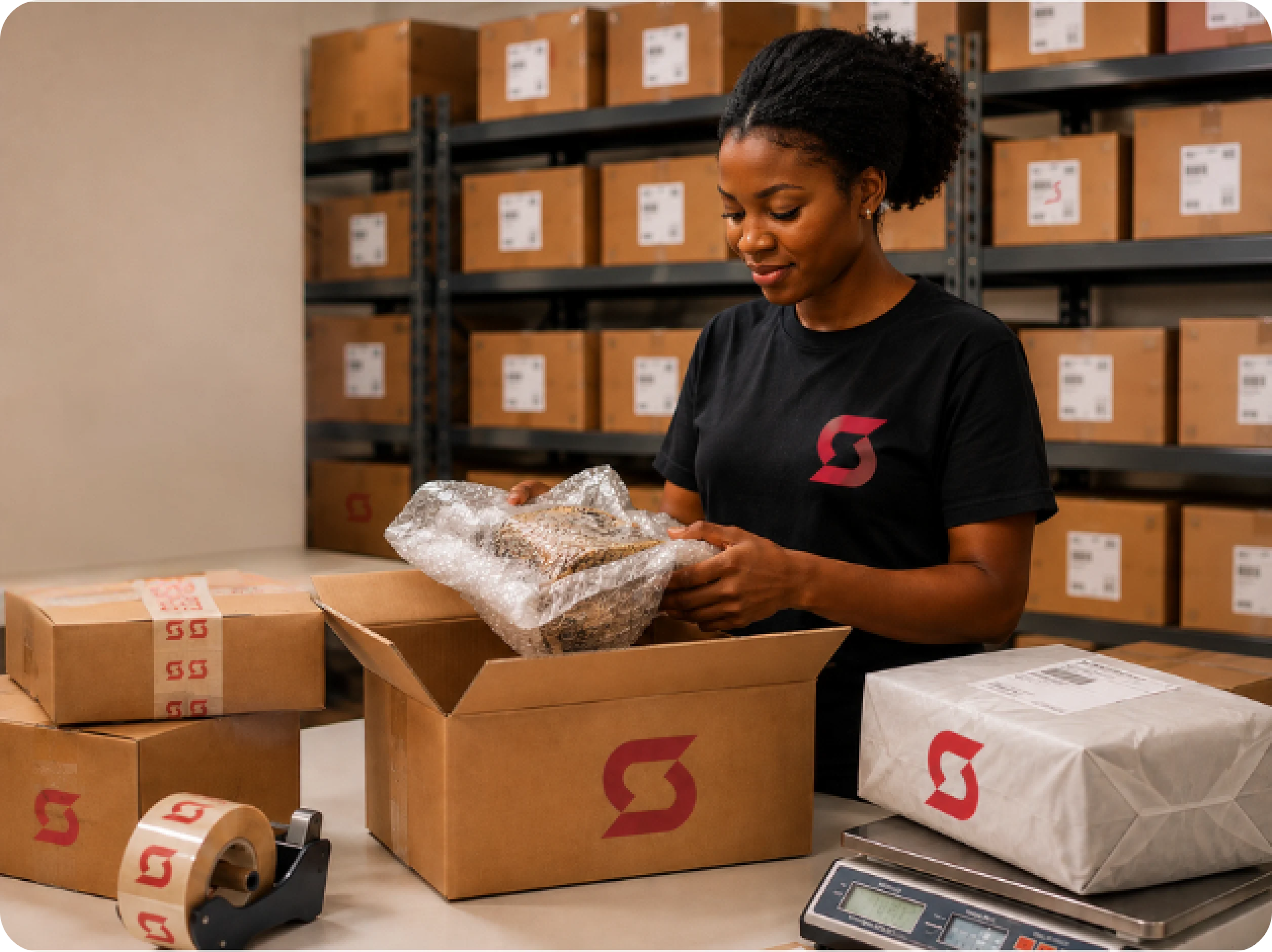 A Harbor packer consolidating parcels at the Lagos hub
