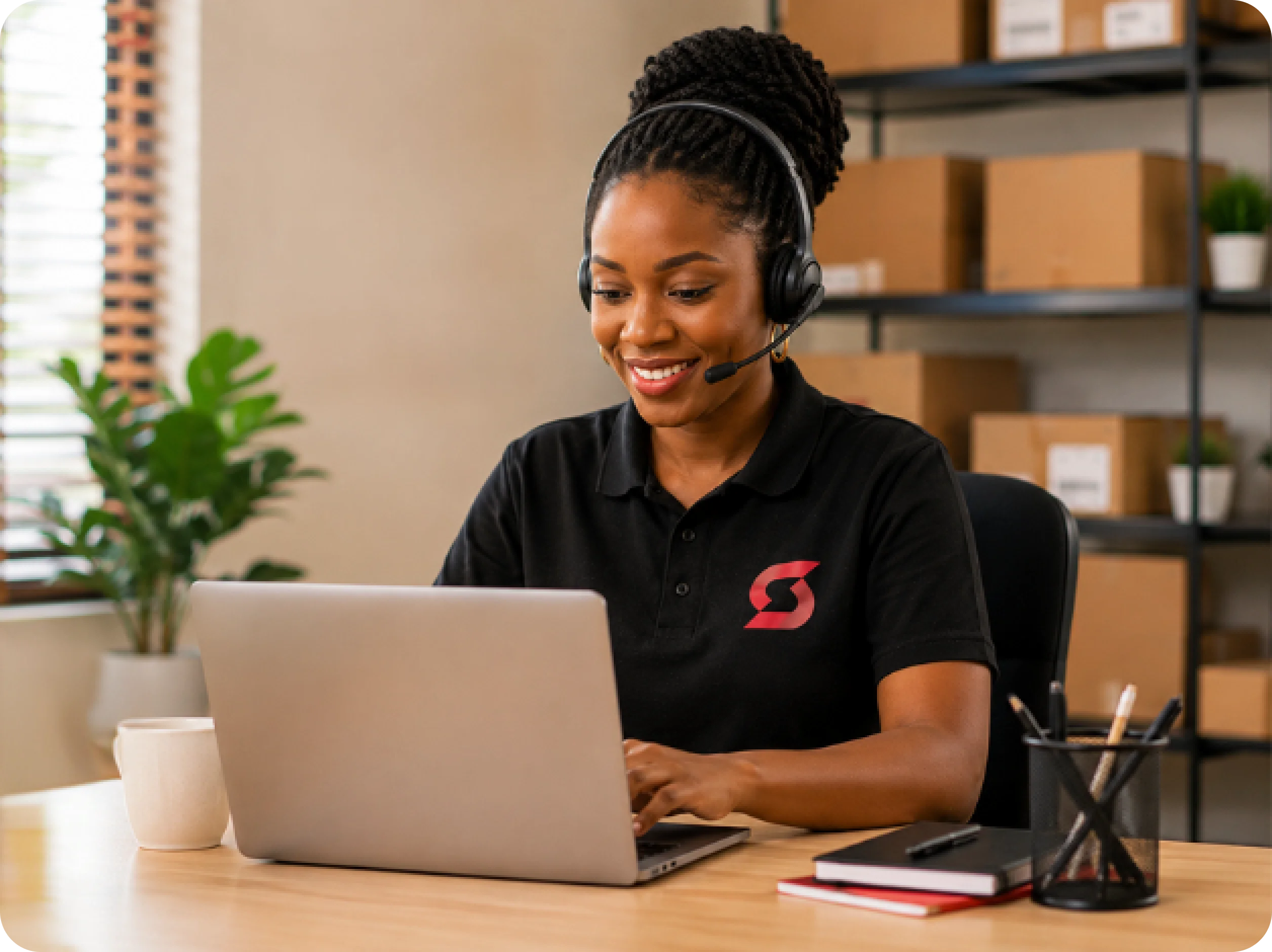 A Harbor buyer placing an order on a laptop